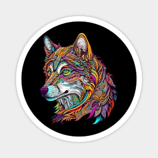 Colorful Wolf Magnet